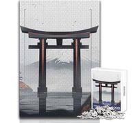 Adults 1000 Piece Jigsaw Puzzle Torii Gate Japan Aesthetic Unique Challenge Game Hand Speed Race Educational Toy Size 38x52cm