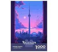 Adults 1000 Piece Jigsaw Puzzle Toronto Cityscape at Sunset Jigsaw Puzzle Brain Teaser Game Presents for Women Difficult And Challenge 52x38cm/1000pcs