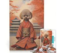 Adults 1000 Piece Jigsaw Puzzle Toy Poodle The Samurai Educational Games Fun at Home Activities Wishlist with Santa Claus 38x52cm