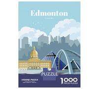 Adults 1000 Piece Jigsaw Puzzle Travel to Edmonton Puzzles for Adults Brain Teaser Game Perfect Decoration Birthday And Unique Gifts 52x38cm/1000pcs