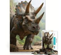 Adults 1000 Piece Jigsaw Puzzle Triceratops Dinosaur Fine Joint Fun Mind Game Gift Cozy Game Play Xmas Leisure Gift(38x26cm)