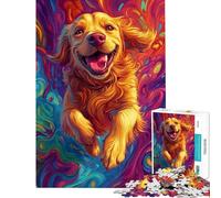 Adults 1000 Piece Jigsaw Puzzle Vibrant Canine Joy Puzzle For Teenagers Precision Cutting Train Your Brain And Hands Learning Educational Toys (Size 38x52cm)