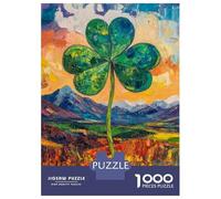 Adults 1000 Piece Jigsaw Puzzle Vibrant Clover Landscape Puzzles for Adults Fun Games Perfect Decoration Parent-child Interaction 38x26cm/1000pcs