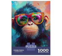 Adults 1000 Piece Jigsaw Puzzle Vibrant Monkey Art Jigsaws for Adults Relaxing Games Stress Reliever Parent-child Interaction 70x50cm/1000pcs