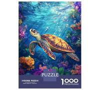 Adults 1000 Piece Jigsaw Puzzle Vibrant Sea Turtle Dive Jigsaws for Adults Relaxing Games Stress Reliever Parent-child Interaction 52x38cm/1000pcs