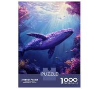 Adults 1000 Piece Jigsaw Puzzle Violet Depths Whale's Journey Puzzles for Adults Fun Games Perfect Decoration Parent-child Interaction 70x50cm/1000pcs