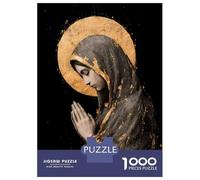 Adults 1000 Piece Jigsaw Puzzle Virgin Mary with Golden Halo Jigsaw Puzzle Brain Teaser Game Presents for Women Difficult And Challenge 70x50cm/1000pcs