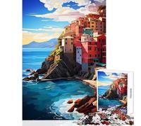 Adults 1000 Piece Jigsaw Puzzle Visit Cinq Terre Jigsaw 1000 Pieces Educational Games Secret Santa Gifts Staycation Kill Time (38x26cm)