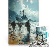 Adults 1000 Piece Jigsaw Puzzle Warship troops assault Stressabbau-Spielzeug Die Liebe zwischen Paaren stärken38x26cm
