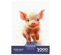 Adults 1000 Piece Jigsaw Puzzle Watercolor Baby Pig Art Jigsaws for Adults Brain Teaser Game Difficult Hard Unique Gifts for Birthday And Christmas 70x50cm/1000pcs
