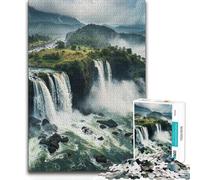 Adults 1000 Piece Jigsaw Puzzle Waterfall Landscape Improve Memory Practical Game for And from 14 Years And over 38x26cm
