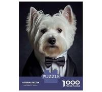 Adults 1000 Piece Jigsaw Puzzle Well Dressed Westie Dog 1 Puzzles for Adults Brain Teaser Game Perfect Decoration Birthday And Unique Gifts 70x50cm/1000pcs