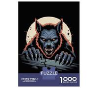 Adults 1000 Piece Jigsaw Puzzle Werewolf Illustration with Moon Background Jigsaws for Adults Anti-Stress Toys Pattern Assembly for Is Ideal As A Gift 70x50cm/1000pcs