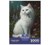Adults 1000 Piece Jigsaw Puzzle Whiskered Serenity in Bloom -1 Jigsaws for Adults Brain Teaser Game But Fun And Humorous Difficult And Challenge 38x26cm/1000pcs
