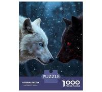 Adults 1000 Piece Jigsaw Puzzle White And Black Wolves in Snow Jigsaws for Adults Fun Games Wall Decoration Unique Gifts for Birthday And Christmas 38x26cm/1000pcs