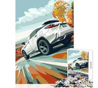 Adults 1000 Piece Jigsaw Puzzle White Lexus RX on Road Puzzle For Teenagers Precision Cutting Train Your Brain And Hands Learning Educational Toys (38x26cm)