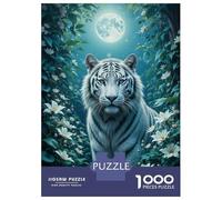 Adults 1000 Piece Jigsaw Puzzle White Tiger in Moonlight Jigsaws for Adults Anti-Stress Toys Pattern Assembly for Is Ideal As A Gift 70x50cm/1000pcs