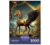 Adults 1000 Piece Jigsaw Puzzle Winged Unicorn Fantasy Art Puzzles for Adults Fun Games Perfect Decoration Parent-child Interaction 70x50cm/1000pcs