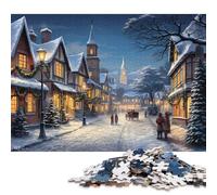 Adults 1000 Piece Jigsaw Puzzle Winter Village Delight Wooden Puzzles Brain Teaser Puzzles For Adults 1000pcs (75x50cm)