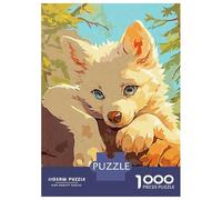 Adults 1000 Piece Jigsaw Puzzle Wolf Dog Cute Forest Jigsaw Puzzle Brain Teaser Game Presents for Women Difficult And Challenge 70x50cm/1000pcs