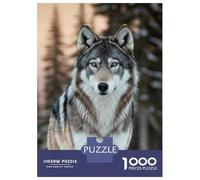 Adults 1000 Piece Jigsaw Puzzle Wolf Portrait in Winter Jigsaws for Adults Brain Teaser Game Difficult Hard Unique Gifts for Birthday And Christmas 52x38cm/1000pcs