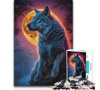 Adults 1000 Piece Jigsaw Puzzle Wolf Werewolf Landscape Improve Memory Practical Game for And from 14 Years And over 50x75cm