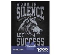 Adults 1000 Piece Jigsaw Puzzle Work Hard In Silence Wolf Jigsaws for Adults Brain Teaser Game But Fun And Humorous Difficult And Challenge 38x26cm/1000pcs