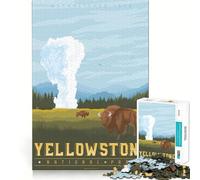 Adults 1000 Piece Jigsaw Puzzle Yellowstone National Park Fine Joint Fun Mind Game Gift Cozy Game Play Xmas Leisure Gift (38x52cm)