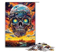 Adults 1000 Piece Jigsaw Robot by of Thick Coloured Clouds in The Sky Family Fun Puzzle with Matching Poster And Trivia Sheet 75x50cm