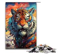 Adults 1000 Piece Jigsaw Robot Tiger by SplattersLots of Thick Coloured Cloud Family Fun Puzzle with Matching Poster And Trivia Sheet 1000 PCS