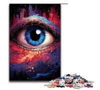 Adults 1000 Piece Jigsaw The Colorful Psychedelia of The Cosmic Eye Family Fun Puzzle with Matching Poster And Trivia Sheet 75x50cm