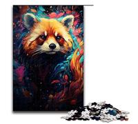 Adults 1000 Piece Jigsaw The Colorful Psychedelia of The Milky Way Red Panda Family Fun Puzzle with Matching Poster And Trivia Sheet 75x50cm