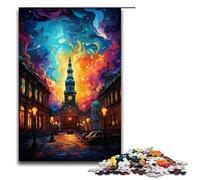 Adults 1000 Piece Jigsaw The Psychedelic Christiansborg Palace Family Fun Puzzle with Matching Poster And Trivia Sheet 75x50cm