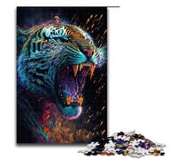 Adults 1000 Piece Jigsaw Tigers Bright Roar Family Fun Puzzle with Matching Poster And Trivia Sheet 75x50cm