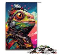 Adults 1000 Piece Jigsaws Baby Robot Chameleon by SplattersLots of Thick Coloured Puzzle Artwork Birthday Present Gifts Wall Art 75x50cm