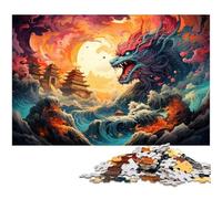 Adults 1000 Piece Jigsaws Colorful Psychedelic Graffiti Sea Dragon Art Puzzle Artwork Birthday Present Gifts Wall Art 1000 PCS(75x50cm)