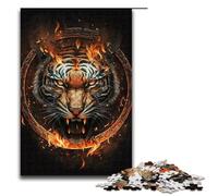 Adults 1000 Piece Jigsaws Fire Tiger Head Puzzle Artwork Birthday Present Gifts Wall Art 75x50cm