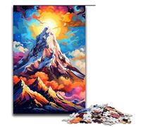Adults 1000 Piece Jigsaws Mountain Peak Is Surrounded by SplattersLots of Color Puzzle Artwork Birthday Present Gifts Wall Art 75x50cm