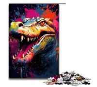 Adults 1000 Piece Jigsaws There Are Lots of Colorful Splashes Around The Crocodil Puzzle Artwork Birthday Present Gifts Wall Art 75x50cm