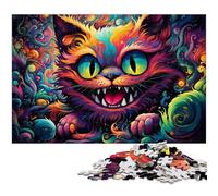 Adults 1000 Pieces Alice Cat Jigsaw Puzzle for Adults Wood Puzzle Funny Gift 1000 PCS(75x50cm)