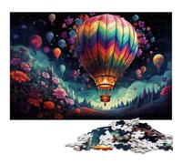 Adults 1000 Pieces Colorful Hot Air Balloons Flying in The Sky Jigsaw Puzzle for Adults Wood Puzzle Funny Gift 1000 PCS(75x50cm)