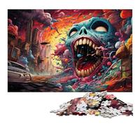 Adults 1000 Pieces Colorful Psychedelic Art Monsters Jigsaw Puzzle for Adults Paper Puzzle Funny Gift 1000 PCS(38x26cm)