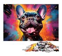 Adults 1000 Pieces Imagine Colorful Psychedelic Dogs Jigsaw Puzzle for Adults Wood Puzzle Funny Gift 1000 PCS(75x50cm)