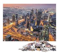 Adults 1000 Pieces Jigsaw Dubai UAE City Travel Wood Puzzles Wooden Puzzles Learning Educational Toy 1000pcs (75x50cm)