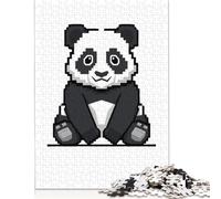 Adults 1000 Pieces Jigsaw Panda 8Bit Wood Puzzles Wooden Puzzles Learning Educational Toy 1000pcs (75x50cm)