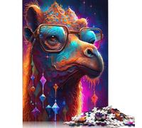 Adults 1000 Pieces Jigsaw Puzzle Camel with Glasses Wooden Creative Art Jigsaw Gifts Puzzles for Adults 1000pcs (75x50cm)
