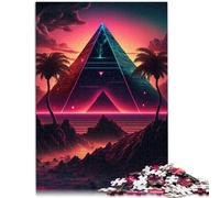Adults 1000 Pieces Puzzle A Pyramid Neon Sand Precision Cut Jigsaw Puzzle 26x38cm Enhance love between couples for 14 year olds