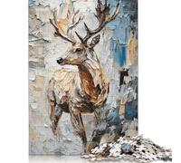 Adults 1000 Pieces Puzzle Abstract Deer Painting Puzzle Adult Jigsaw Puzzle Family Entertainment Toys 1000pcs (75x50cm)