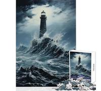 Adults 1000 Pieces Puzzle Acrylic Lighthouse Canvas Puzzles for Teenagers Analysis And Logic Wishlist with Santa Claus Learning Educational Toys (38x26cm)