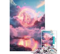 Adults 1000 Pieces Puzzle Aesthetic Bitcoin Family Games Brain Intelligence Challenge Addictive Toys Funny Gifts Home Decoration (Size 38x26cm)